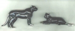 Статуэтки Две Пантеры серебро ST546