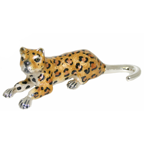 Леопард серебро с эмалью ST545-2