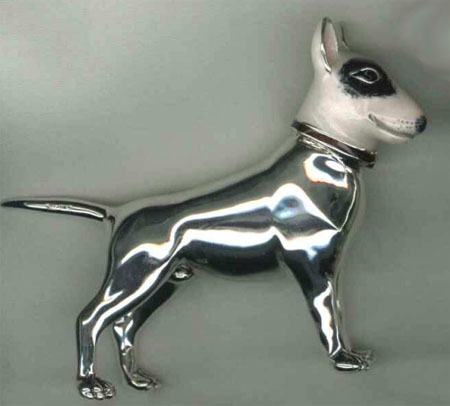 Собака породы Бультерьер серебро ST547-2