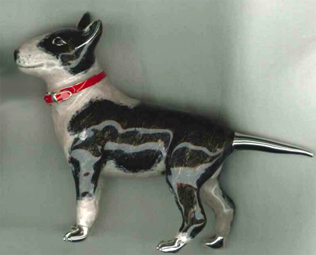 Собака породы Бультерьер серебро эмаль ST548-1