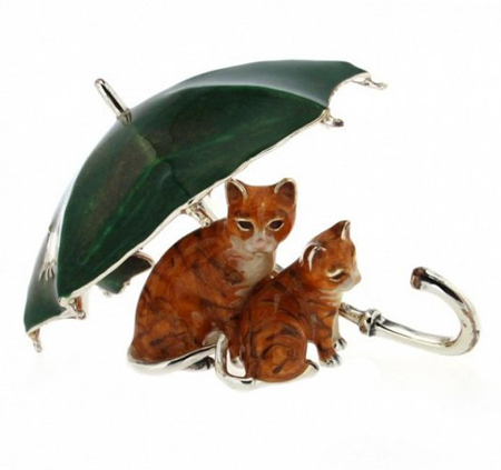 Зонт с котятами с эмалью ST352