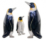 Пингвины серебро с эмалью ST154