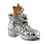 Кошка в ботинке серебро ST185-2