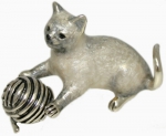 Кот с клубком, серебро с эмалью ST515B