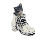 Кошка в ботинке серебро ST185W