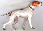 Статуэтка собака породы Поинтер серебро с эмалью ST329