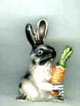 Кролик с морковкой малый серебро с эмалью  ST643-3